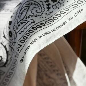 Classic black and white paisley bandana